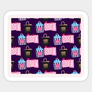 Dark Purple Shopping Pattern Sticker